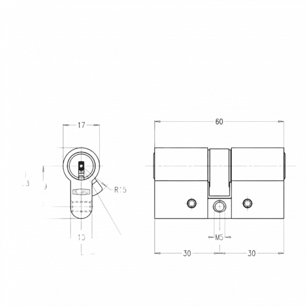 Doppelzylinder KESO 8000 Omega² mit erhöhtem Aufbohrschutz 81.C15